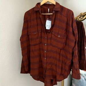 Men's Brown Striped Shirt